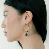 Romy Hoops + Small Drops: Hibiscus / Gold Plated Brass (1 micron), Glass