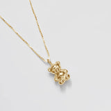 Teddy Charm Necklace in Gold