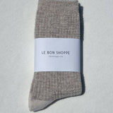Wool Waffled Socks (Denim / Stone)