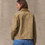 W's Short Suede Barn Jacket (Light Gray)