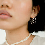 Flora Medium Hoops: Sterling Silver