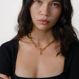 Ramona Necklace + Ami Charm (Sky/Gold Plated Brass)