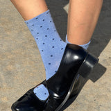 Patterned Sneaker Socks (Polka Dot Blue/Navy)