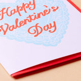 Vintage Valentine's Day Doily Letterpress Greeting Card