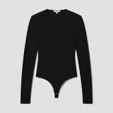 The Aura Long Sleeve Bodysuit in Black