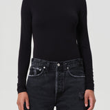 The Aura Long Sleeve Bodysuit in Black