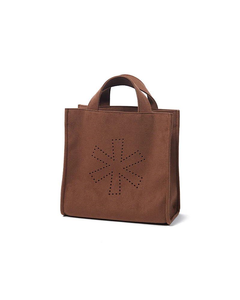 Vegan Leather Mini Tote Bag (Brown)