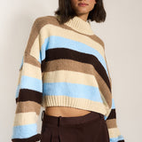 Bellamy Crop Pullover (Sky Stripe)