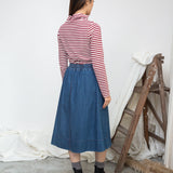 Pine Sue Organic Stripe Top (Burgundy/Off White)