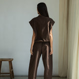Cedar Organic Cotton Poplin Trouser (Cacao)
