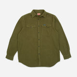 Notched Pocket Flannel Shirt (Olive)