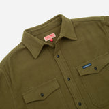 Notched Pocket Flannel Shirt (Olive)