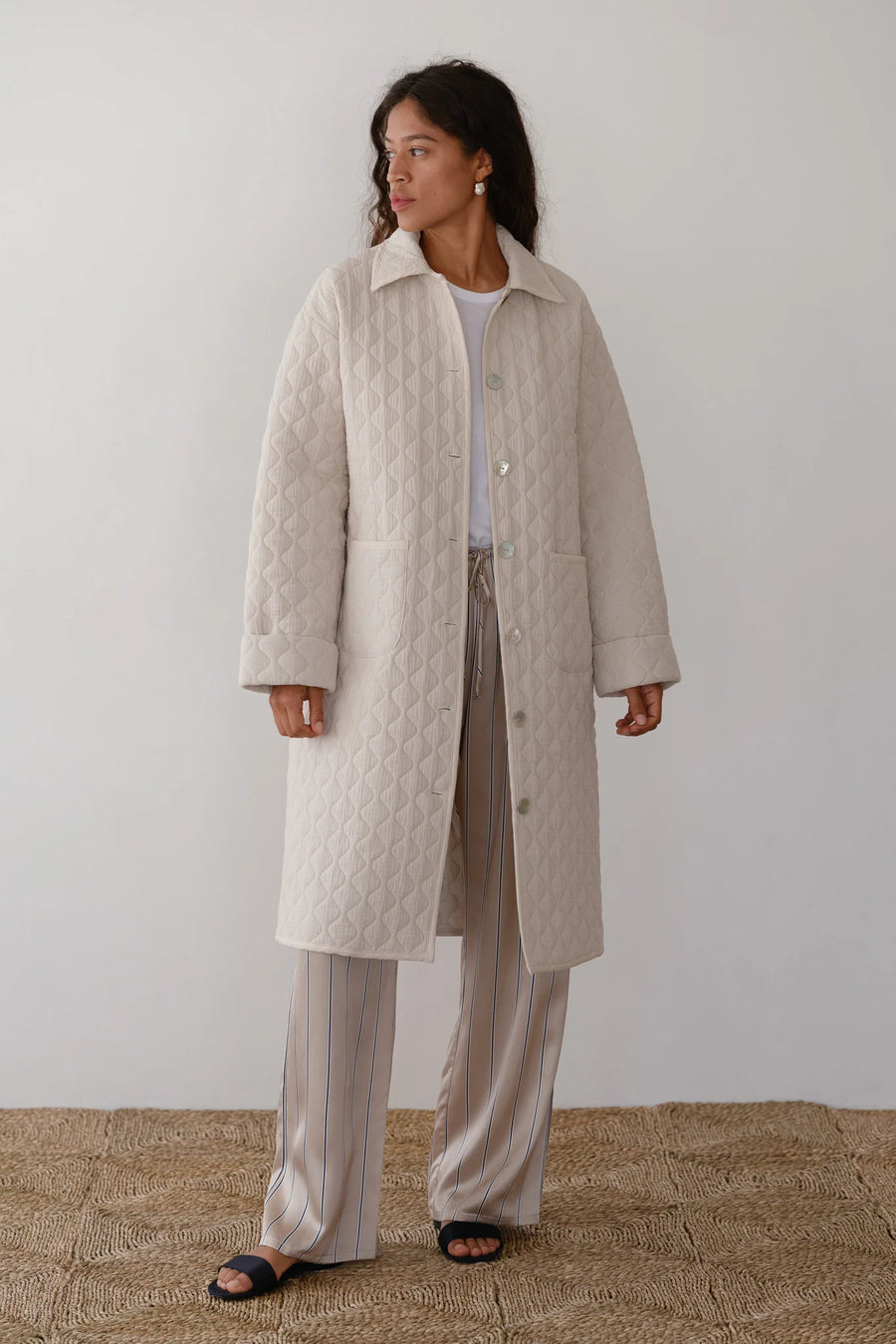 The Quilted Coat (Cream)