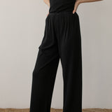The Pointelle Simple Crop Pant (Jet)