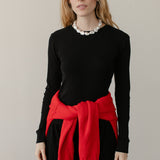 The Pointelle Long Sleeve (Jet)