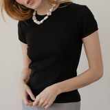 The Pointelle Baby Tee (Black)
