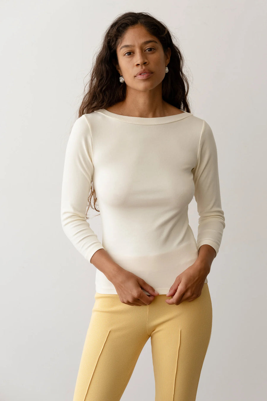 The Baby Rib Boat Neck (Creme)