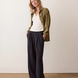 Allison Pleeted Wide Leg Trouser (Washed Black)