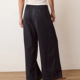 Allison Pleeted Wide Leg Trouser (Washed Black)