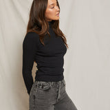 The Hayden Luxe Rib Turtleneck (True Black)