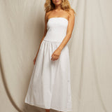 Kai Woven Strapless Dress (White)