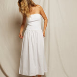 Kai Woven Strapless Dress (White)