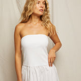 Kai Woven Strapless Dress (White)