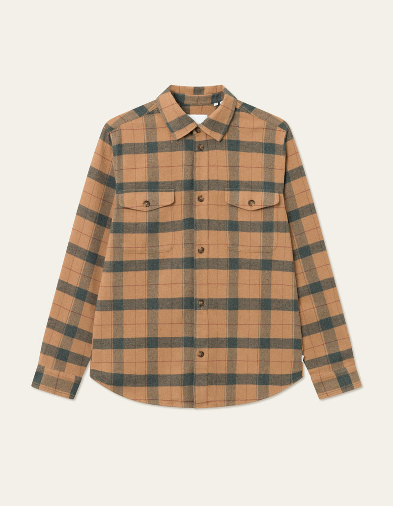 Lennon Flannel Check Shirt (Tobacco)