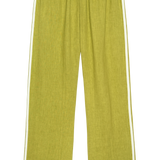 The Linen Crop Racer Stripe Pant (Pistachio)