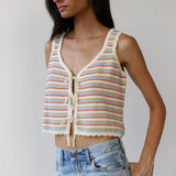 Mai Crochet Tie Tank (Creme)