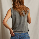 The Margot Sleeveless V-Neck Tank (Heather Grey)