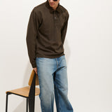 Garment Dyed Rugby Shirt (Dark Chocolate)