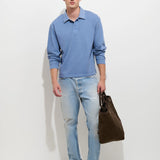 Garment Dyed Rugby Shirt (Deep Cornflower)