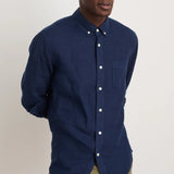 Mill Shirt in Linen (Navy)