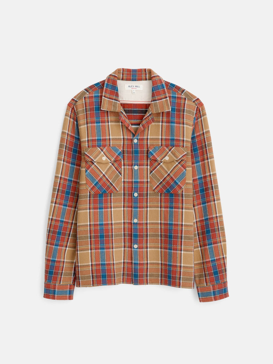 Ethan Shirt In Vintage Wash Flannel (Dark Khaki)