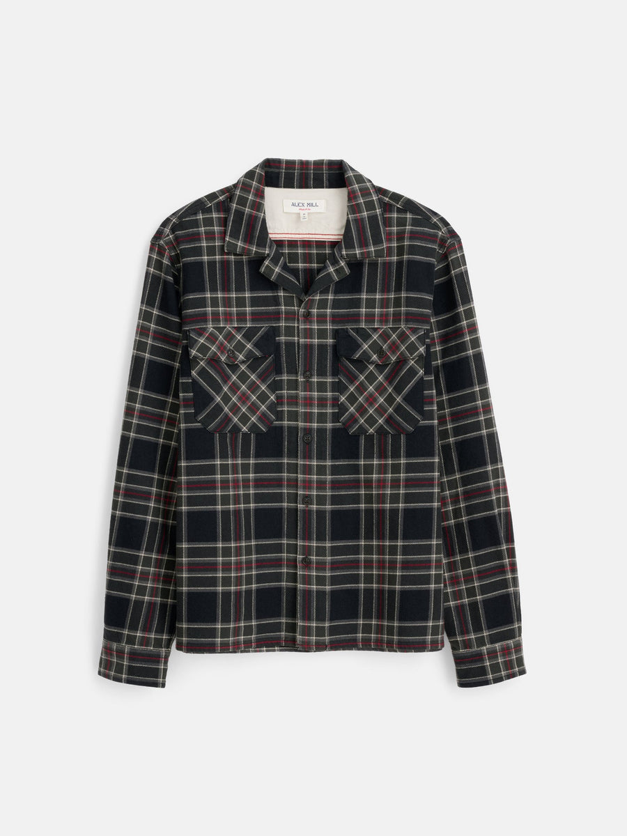 Ethan Shirt In Vintage Wash Flannel (Black Plaid)