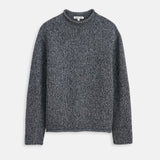 Marled Rollneck in Merino Wool (Charcoal)