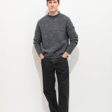 Marled Rollneck in Merino Wool (Charcoal)