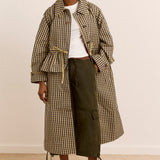 Myrtle Trench Coat (Navy/Gingham)