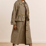 Myrtle Trench Coat (Navy/Gingham)
