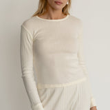 The Pointelle Long Sleeve (Creme)