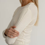 The Pointelle Long Sleeve (Creme)