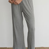 The Pointelle Simple Crop Pant (Heather Grey)