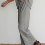 The Pointelle Simple Crop Pant (Heather Grey)