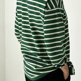 Marseille Boat Neck Top (White Stripe on Pine)