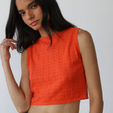 Nerissa Pointelle Tank (Poppy)
