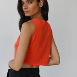 Nerissa Pointelle Tank (Poppy)