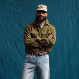 Notched Pocket Flannel Shirt (Olive)