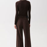 Jadyn Mid Rise Palazzo (Brown/Corduroy)