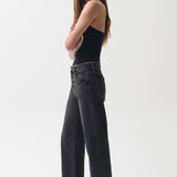 Lexi Mid Rise Bowed Straight Jean (Mercury)